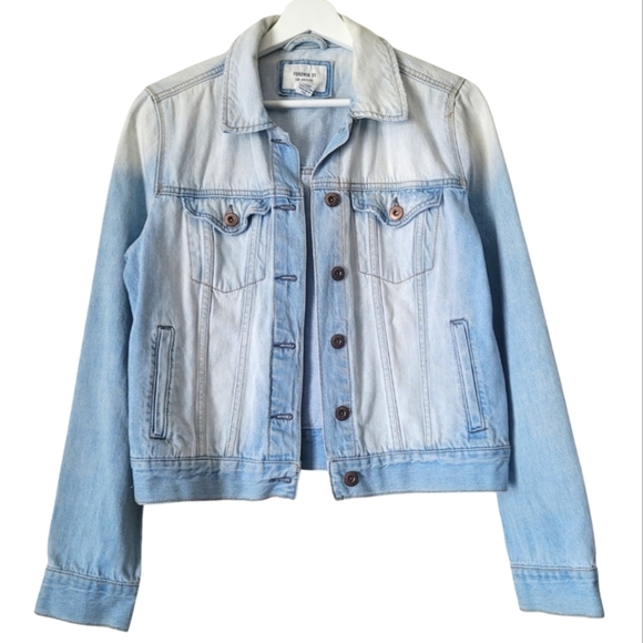 Forever 21 Boyfriend Vintage Washed Denim Jean Jacket Medium Blue - Picture 2 of 12